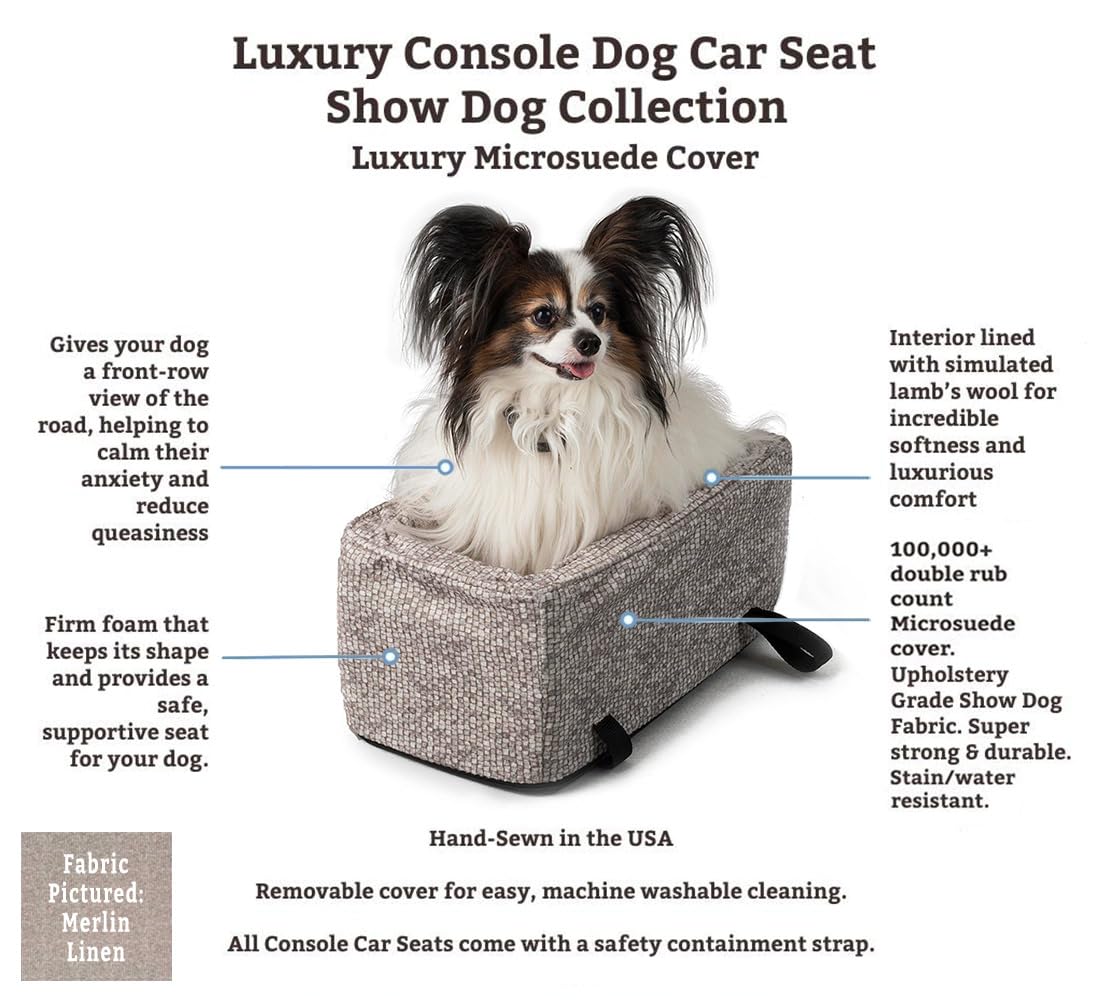 **Snoozer Small Dog Car Seat for Travel - Pet Carrier Bed for Dogs Up to 7 lbs, Safe & Calm Travel with Adjustable Harness Strap, Removable Machine-Washable Palmer Indigo Cover - Perfect for Road Trips & Vet Visits**
