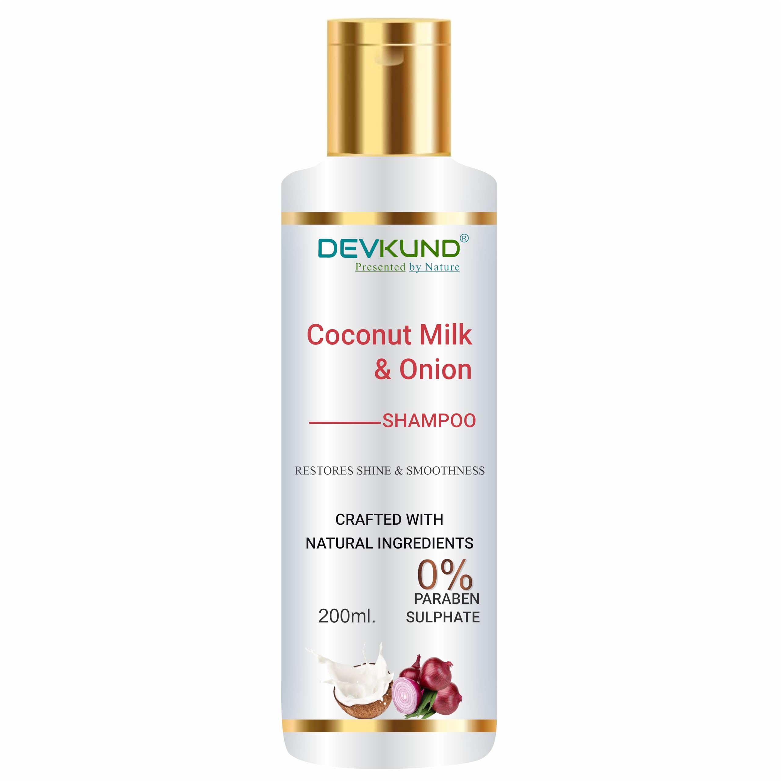 **Organic Coconut Milk & Onion Shampoo for Hair Strength & Shine – Paraben-Free, 100% Vegan – Ideal for Dry, Damaged Hair & Daily Nourishment**