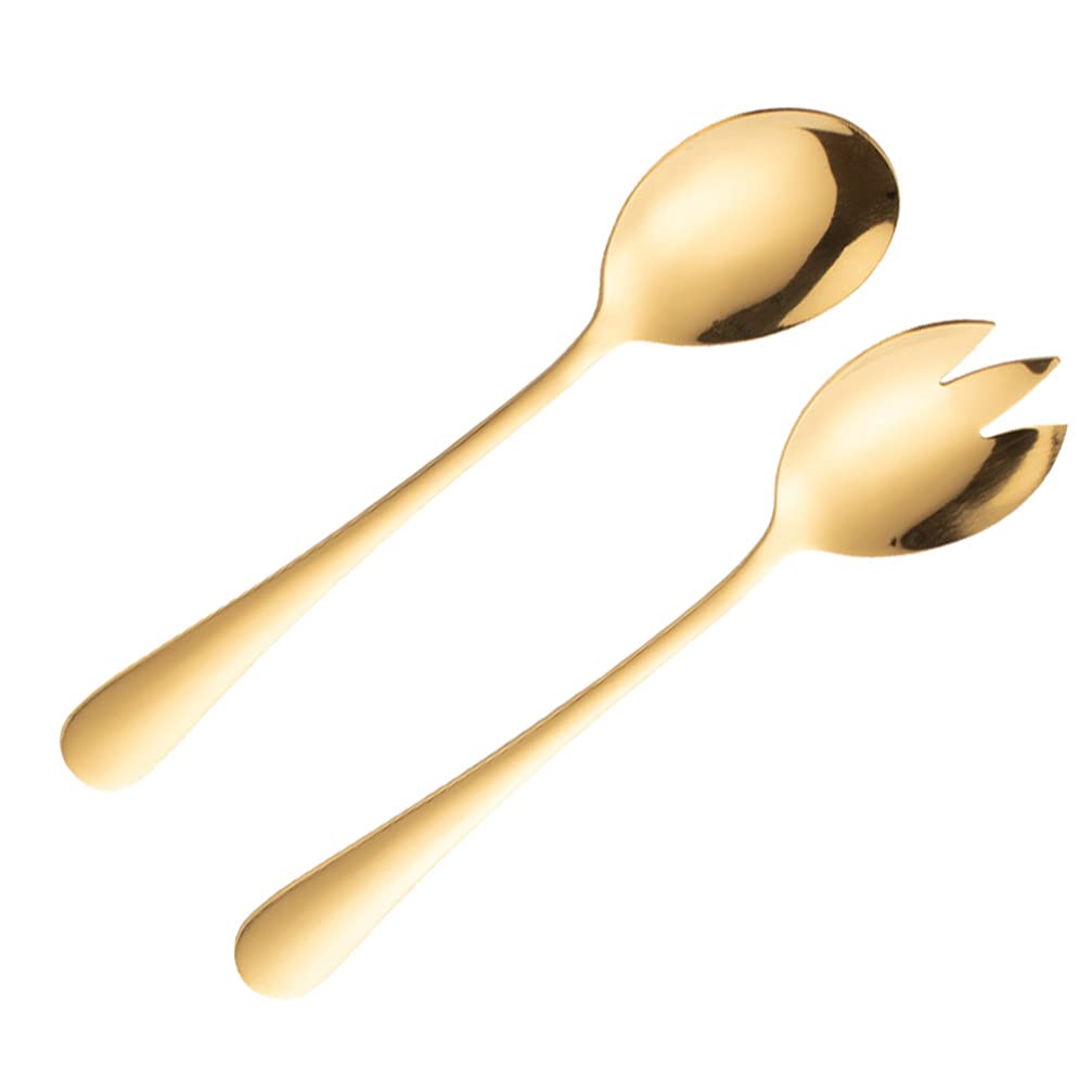 Hemoton 2-Piece Stainless Steel Salad Spoon Set - Italian Style Dinnerware, Travel & Backpacking Utensils, Coffee & Pasta Spoon, Multipurpose Kitchen Tool for Home, Camping, Picnics & Outdoor Dining