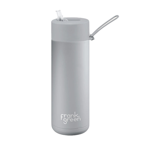 Frank Green Ceramic Reusable Water Bottle - 18oz Leakproof Vacuum Insulated Stainless Steel Travel Mug for Hot & Cold Drinks - Perfect for Office, Gym, Hiking and Outdoor Activities