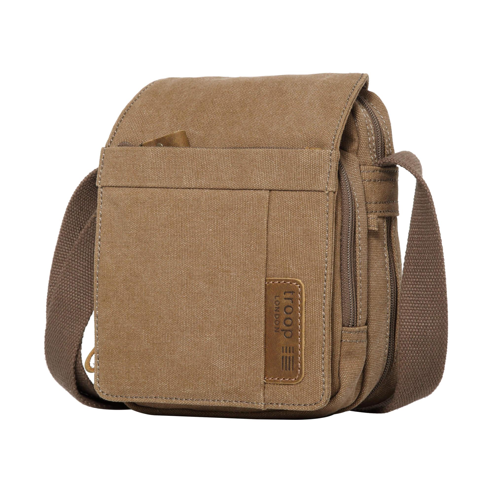 TRP0220 Troop London Classic Canvas Crossbody Bag - Stylish & Durable for Travel, Work & Everyday Use