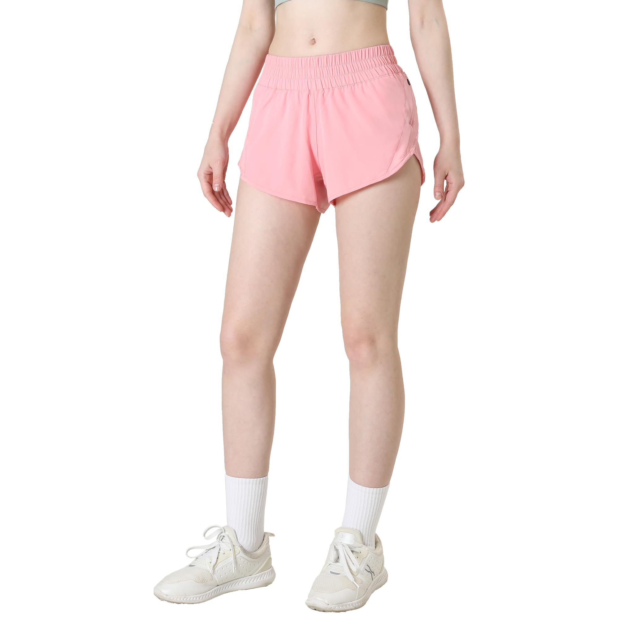 **Aurefin Women's Quick Dry Athletic Shorts - Elastic Waist & Zip Pockets for Running, Workout & Sports | Lightweight & Breathable Activewear for Gym, Yoga & Outdoor Activities**