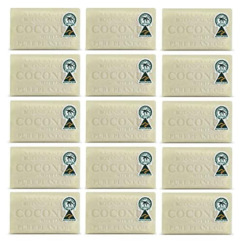 Australian Botanical Soap - Coconut & Lime Oil (15 Bars) | Natural Handmade Soap for Dry Skin, Gifts & Spa Use