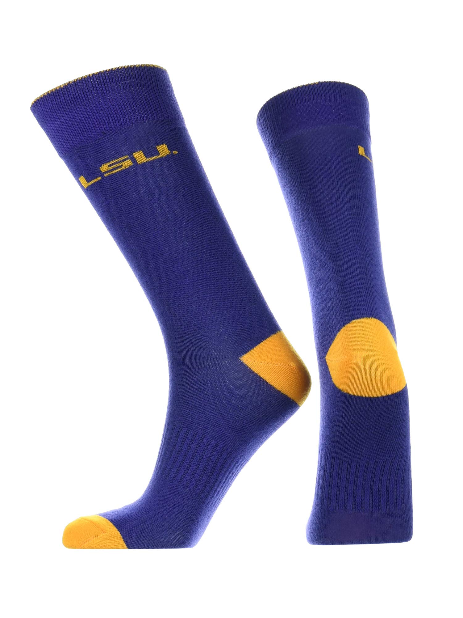 LSU Tigers Dress Socks for Men - Dean's List Crew Length Cotton Socks - Perfect for Game Day, School Spirit & Casual Wear