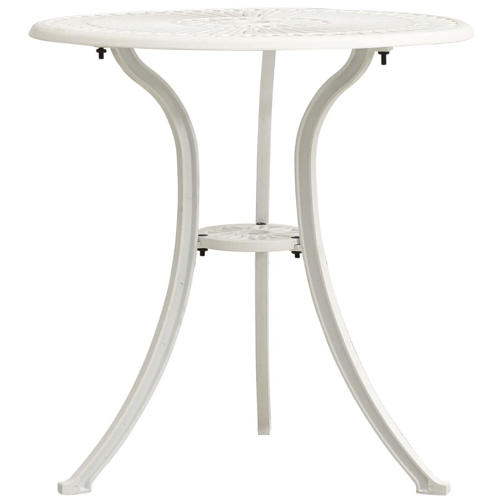 vidaXL White Round Cast Aluminum Patio Table - 24.4