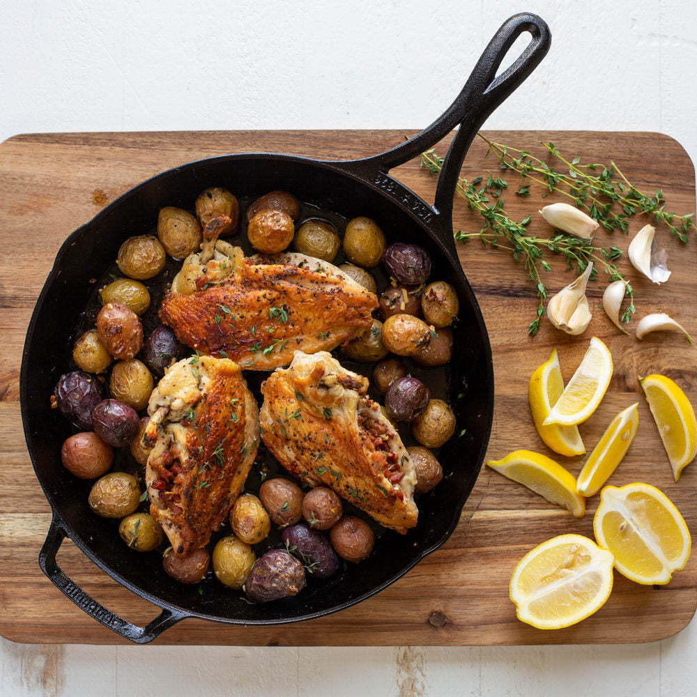 Premium Cast Iron BLACKLOCK Skillet 30cm - Heavy Duty Pre-Seasoned Frying Pan for Stovetop, Oven & Grill - Perfect for Searing Steaks, Baking Bread & Campfire Cooking
