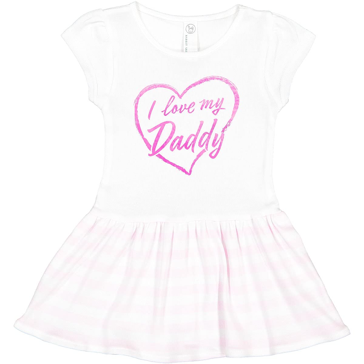 Inktastic I Love My Daddy Pink Chalk Heart Toddler Dress - Cute Baby Girl Outfit for Father's Day, Family Photos & Special Occasions