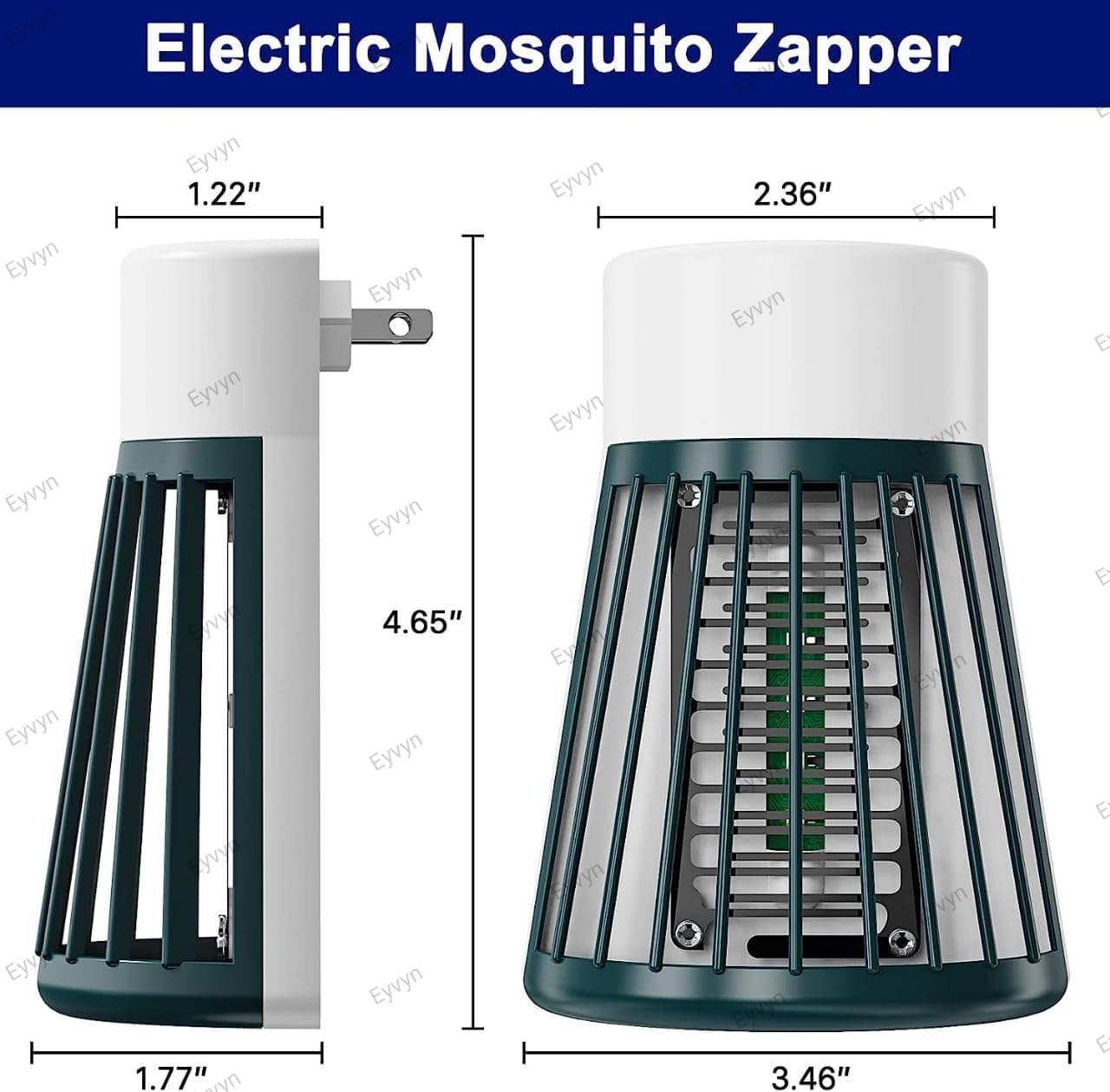 Luella Eco-Friendly USB-Powered LED Mosquito Killer Lamp - Electronic Bug Zapper Trap with Protective Screen for Indoor/Outdoor Use - White | Perfect for Bedroom, Patio, Camping & Backyard
