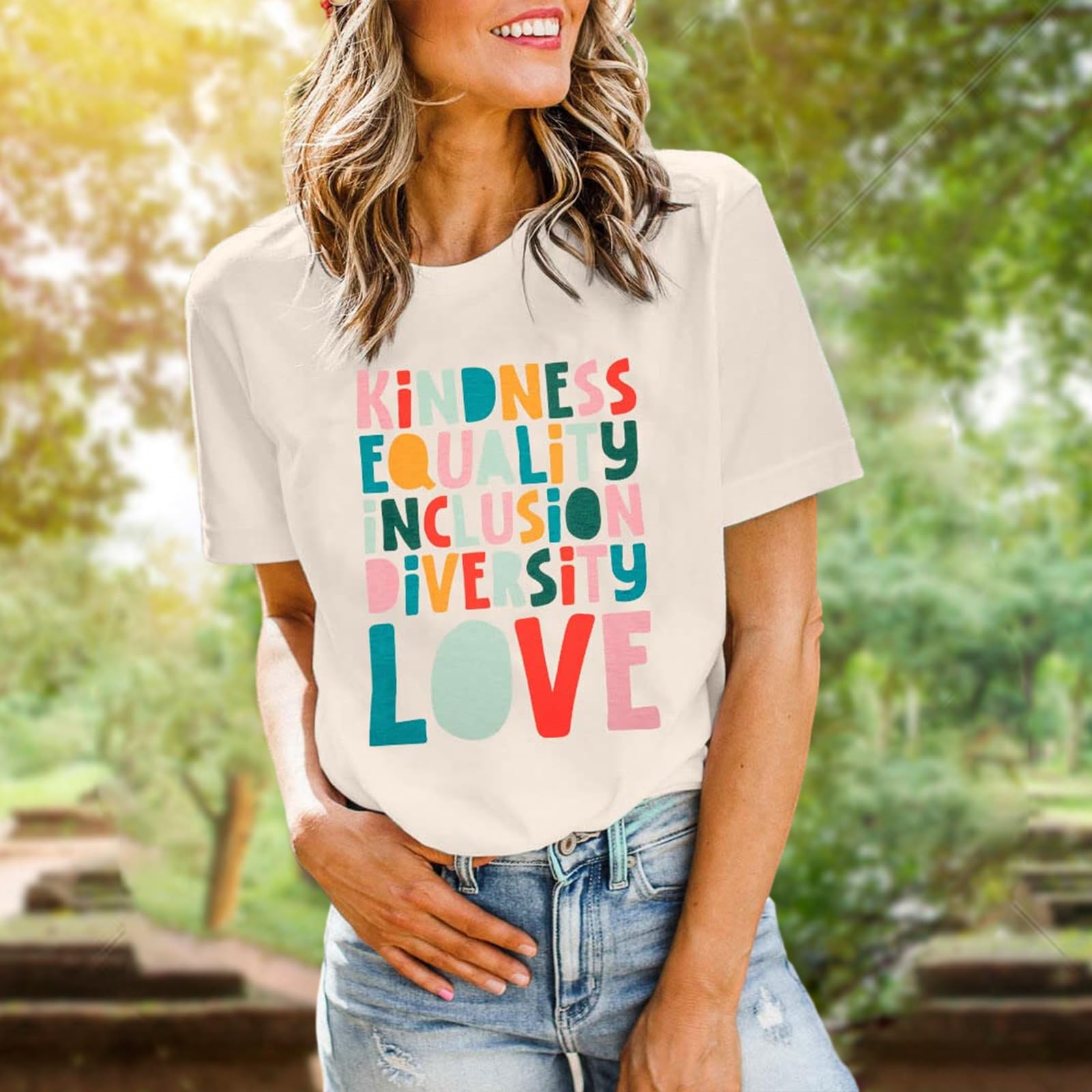 Oversized Kindness Graphic Teacher T-Shirt for Women - Funny Cute Cotton Tee, Loose Fit Aesthetic School Counselor Top - Perfect for Classroom, Teacher Appreciation Week & Casual Wear
