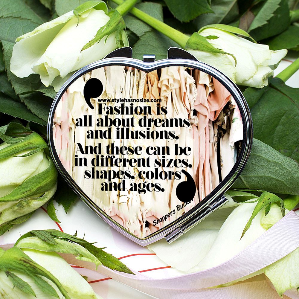 Heart-Shaped Compact Mirror - Stylish Dual-Sided Travel Makeup Mirror for Women