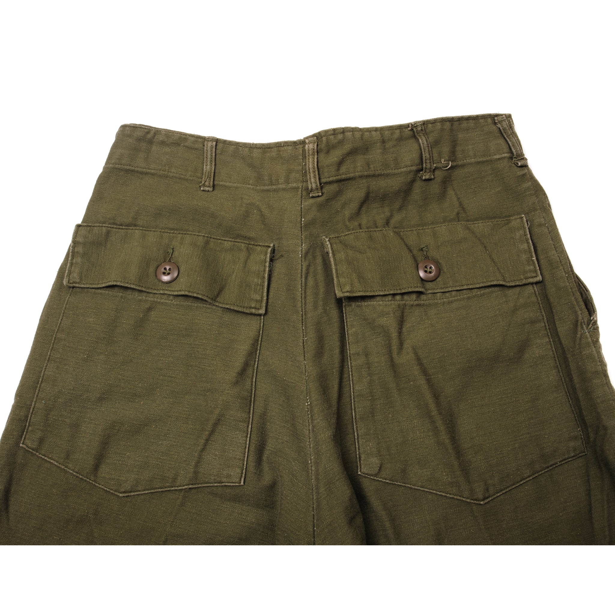 Vintage US Army OG-107 Sateen Utility Pants - Vietnam War Era 1970s - Waist 28 Length 30 - Military Surplus Trousers for Reenactment & Outdoor Adventures