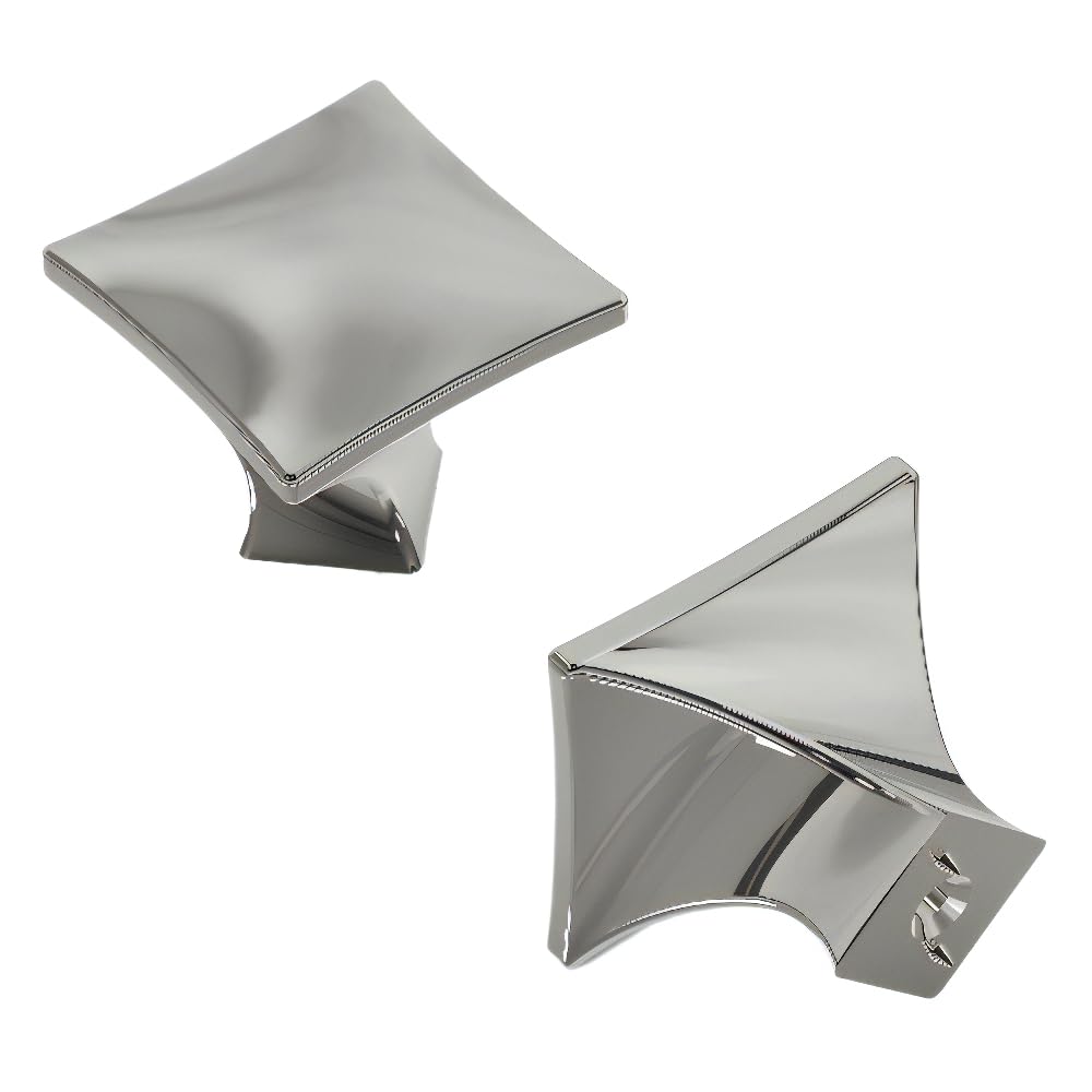 Hickory Hardware Kitchen Cabinet Knobs - Premium Drawer & Dresser Pulls in Polished Nickel, Twist Collection (10-Pack) - Perfect for Upgrading Cabinets, Dressers & Furniture