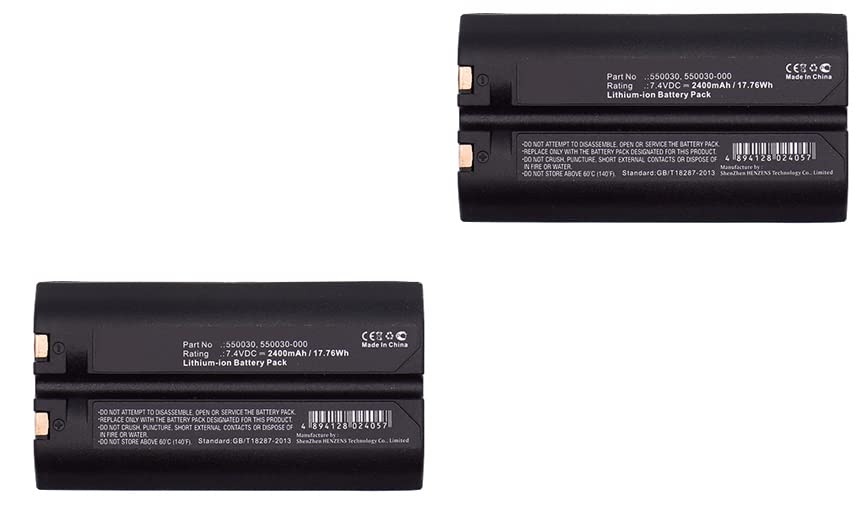 Synergy Digital Barcode Scanner Batteries - 2 Pack Li-Ion 7.4V 2400mAh Replacement for Intermec 550030-000 Scanner - Perfect for Warehouse, Retail & Logistics Inventory Management