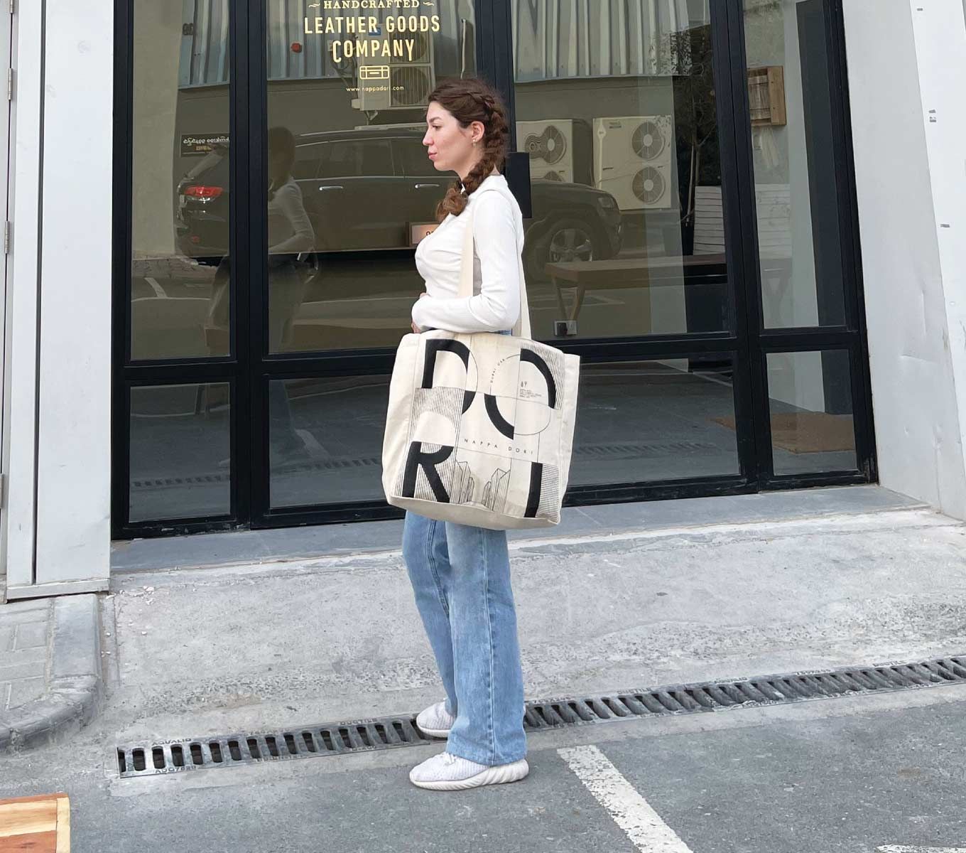 Stylish Canvas Tote Bag for Women - Durable & Eco-Friendly Shopping Bag - Perfect for Groceries, Beach, Work & Travel (Dubai Inspired Design)