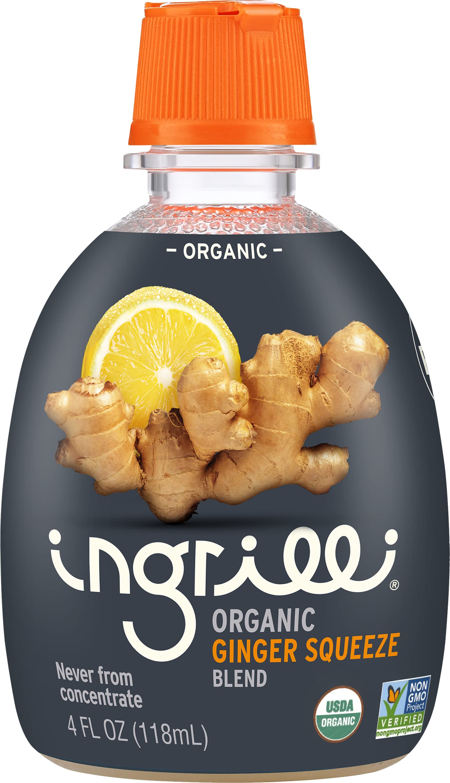 Organic Ginger Squeeze Blend by Ingrilli - 4 Fl Oz (Pack of 6) | Cold Pressed Ginger Juice for Immunity, Digestion & Wellness | Perfect for Smoothies, Tea & Cooking