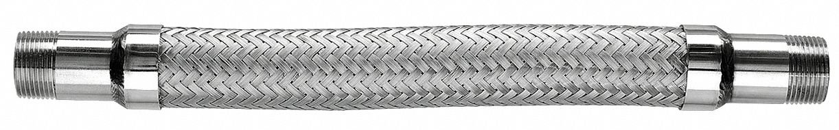 Flexible 316 Stainless Steel Metal Hose - 24 Inch Length, 1 Inch Diameter - Corrosion Resistant for Industrial, Plumbing & Hydraulic Systems - GZ100SM240