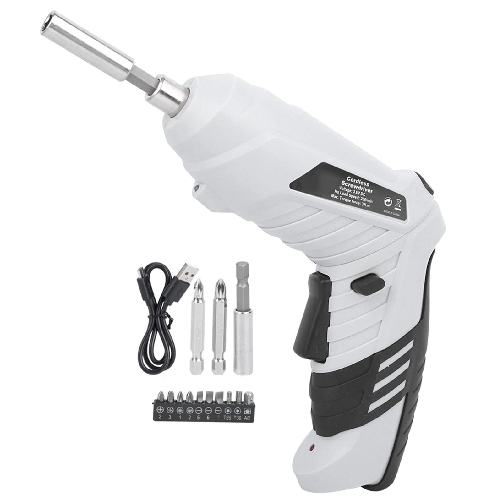 3.6V Cordless Electric Screwdriver Drill Kit - 16Pcs Rechargeable Power Drill with LED Work Light & Lithium-Ion Battery | Perfect for DIY Home Projects, Furniture Assembly, and Professional Construction Work