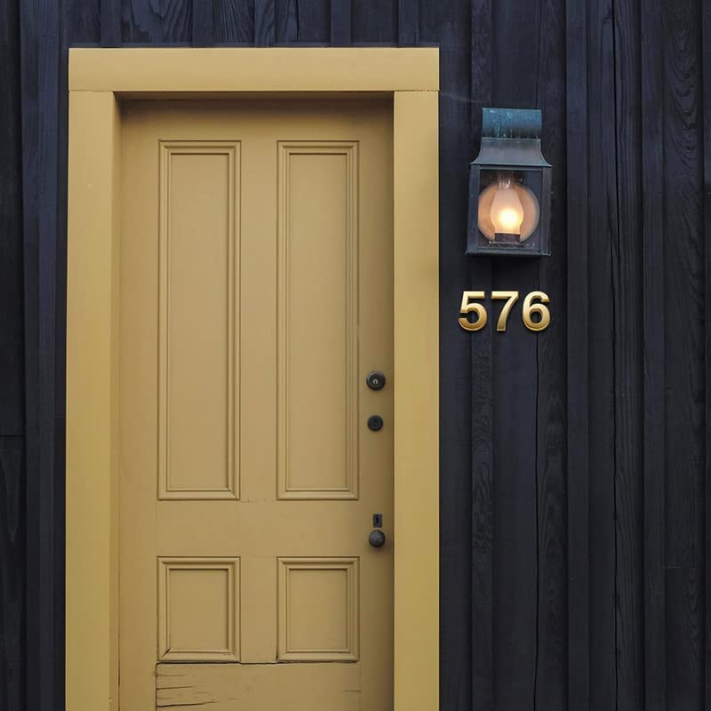 4 Inch Gold Mailbox Number 8 - 3D Address Sticker for House, Apartment, Office - Shiny & Bright for Easy Visibility