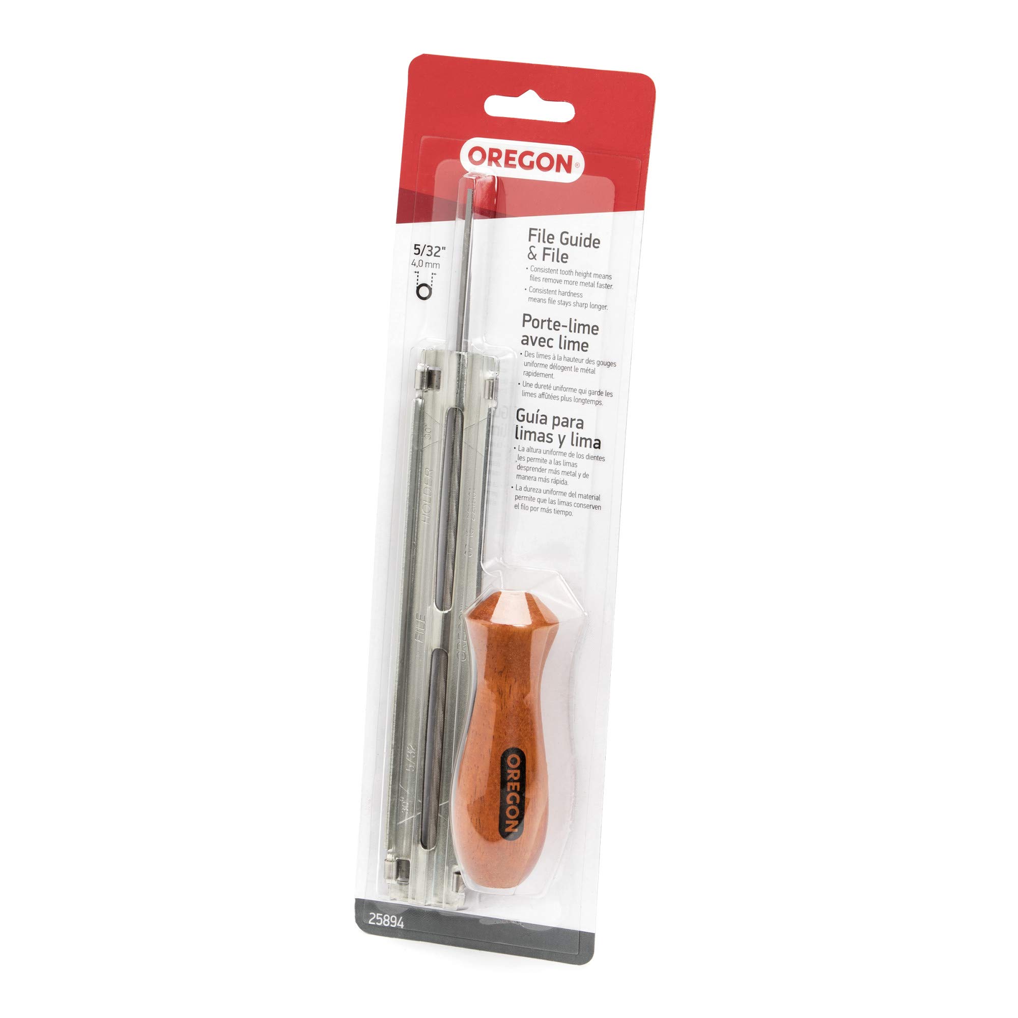 Oregon 25894 5/32-Inch Chainsaw File Guide with File - Professional Chainsaw Sharpening Tool for Wood Cutting & Forestry Work