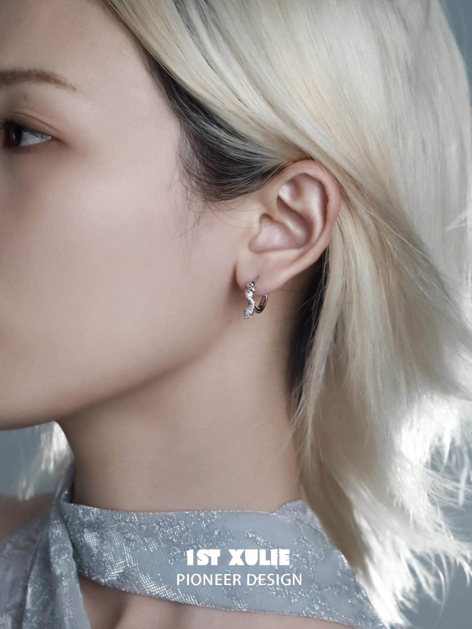 Frozen Serpent Girl S925 Sterling Silver Zircon Snake Earrings for Women - Gothic Jewelry, Unique Snake Design, Perfect for Halloween Costume & Party Accessories