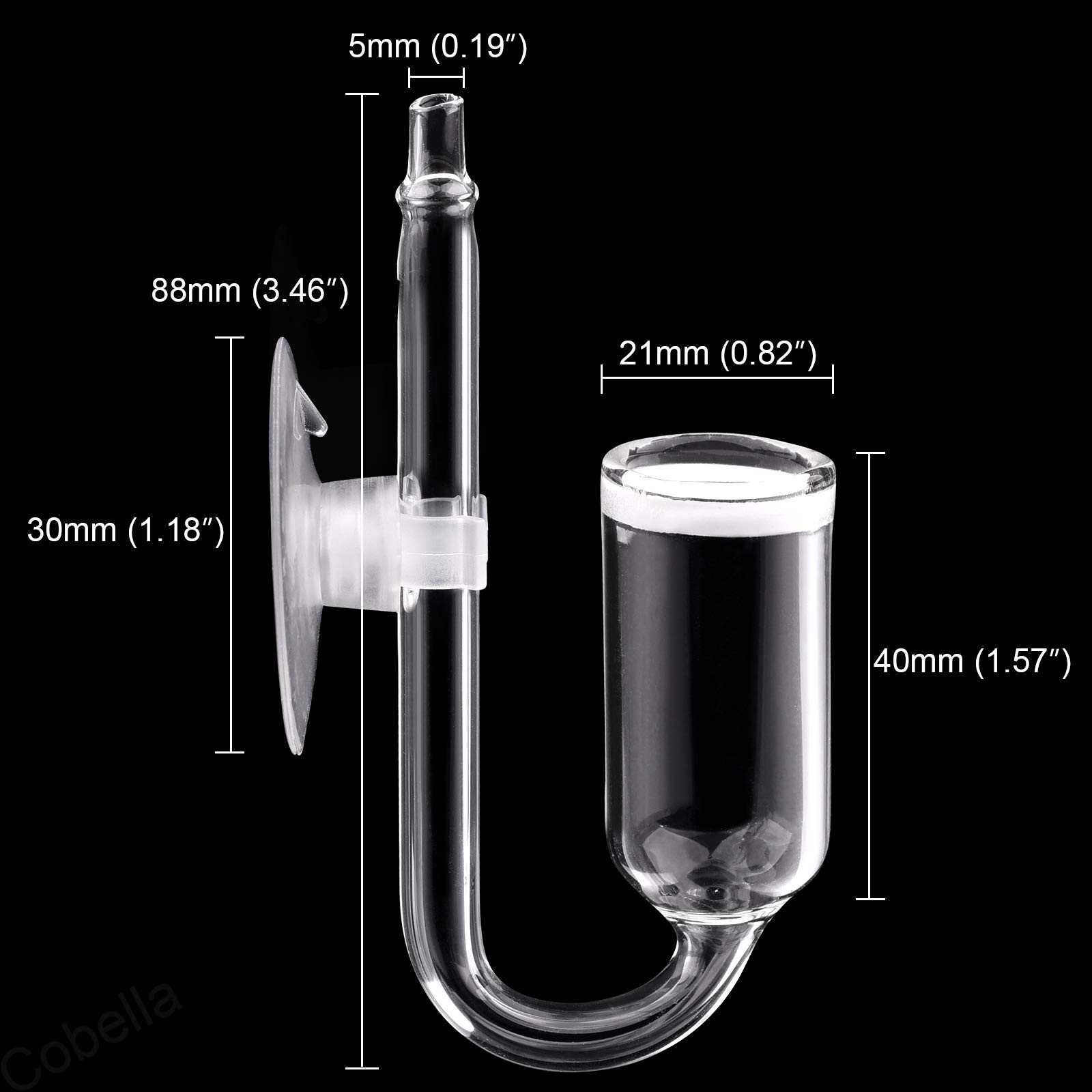 U Shape CO2 Diffuser for Aquarium Plants - Fish Tank Bubble Diffuser