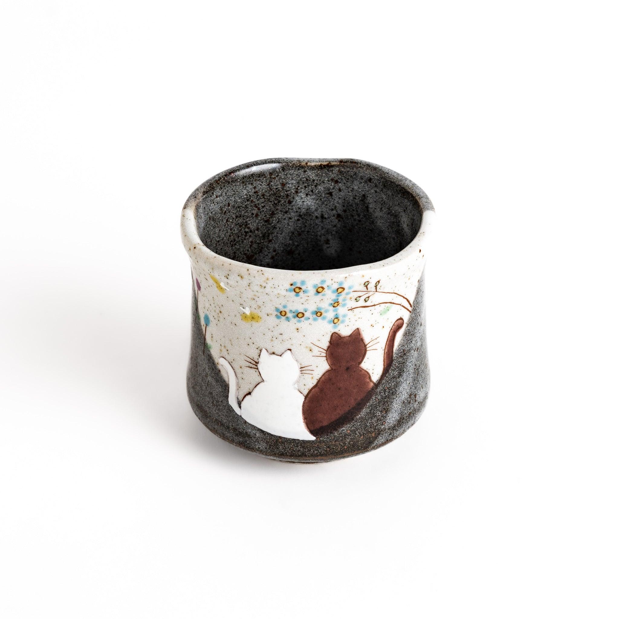 Purr and Bloom Cat Teacup - Cute Floral Ceramic Tea Cup for Cats - Perfect for Kitty Tea Parties, Pet Photo Shoots & Cozy Home Decor
