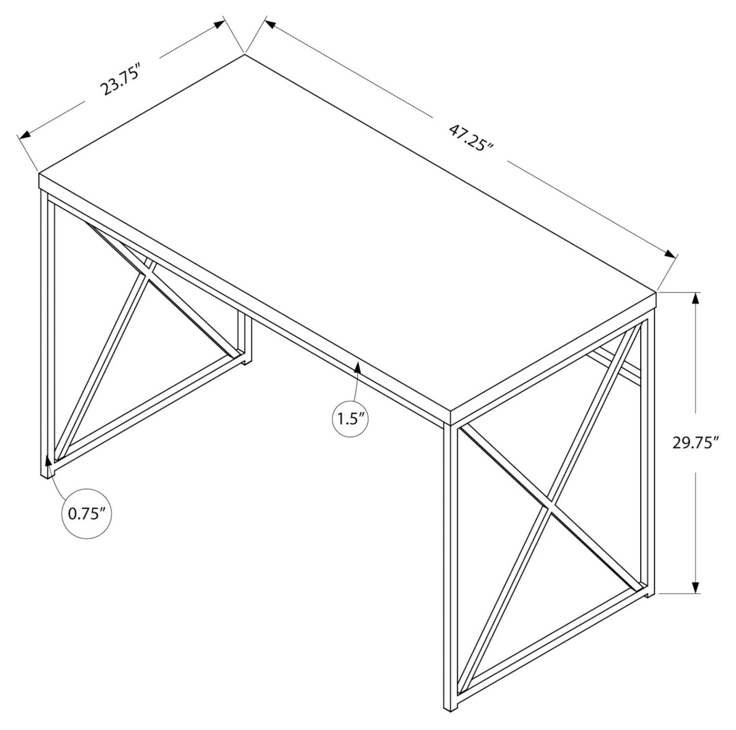 Offex 48 Inch Modern Computer Desk with Chrome Metal Frame - Glossy White Home Office Desk for Work, Study & Gaming - Perfect for Small Spaces & Home Offices