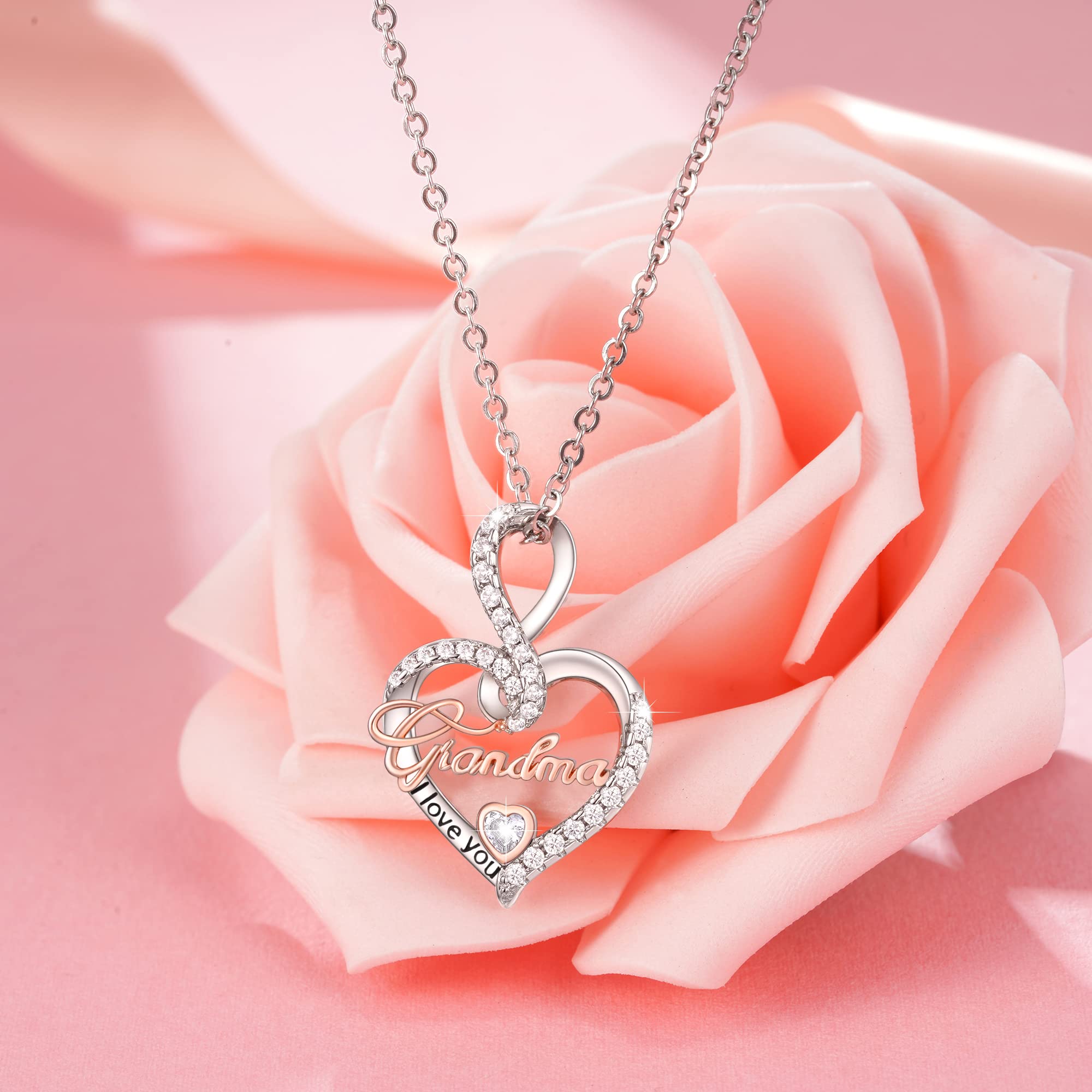 Infinity Love Heart Necklace for Women - Christmas, Birthday Gift for Grandma, Mom, Daughter | Elegant Jewelry for Special Occasions & Everyday Wear
