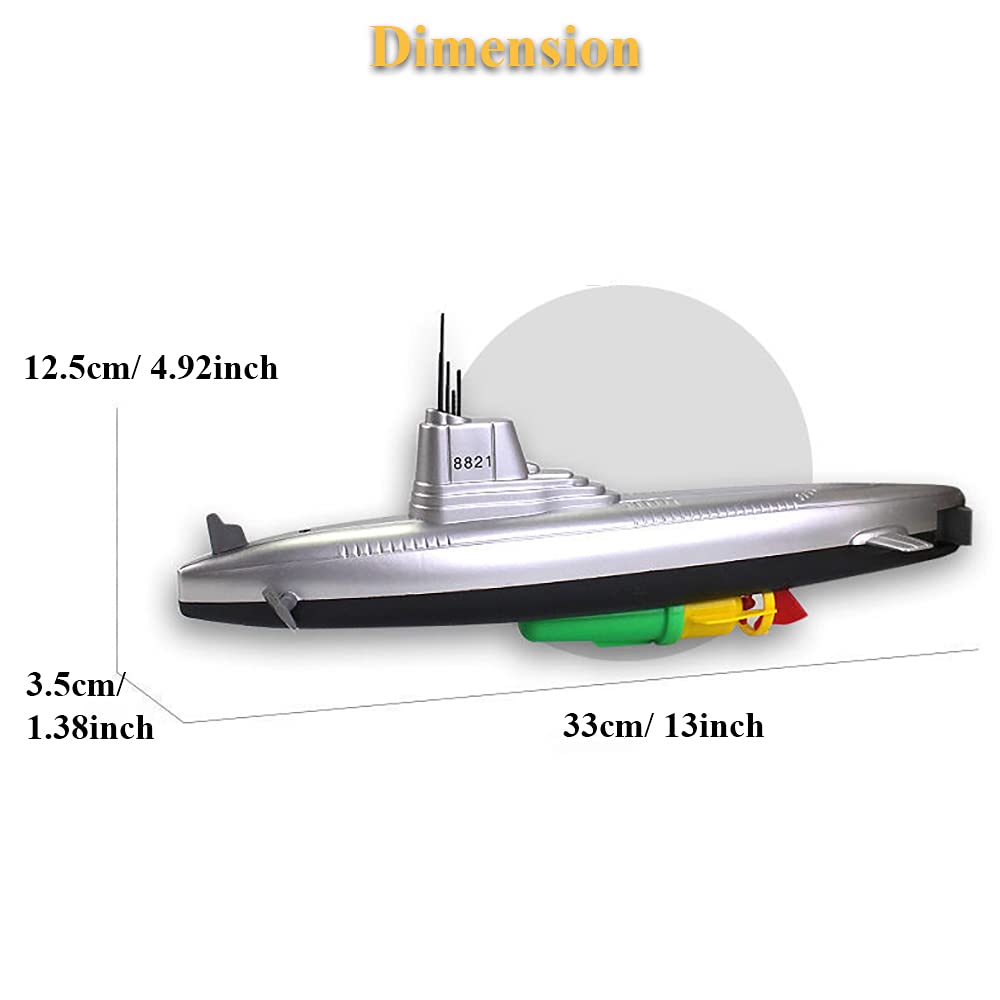 Electric Submarine Toy for Kids - Fun Pigboat Bath & Pool Water Toy, Military Submarine Model with Floating Action - Perfect for Bathtub Playtime, Swimming Pools & Outdoor Water Activities (8821)
