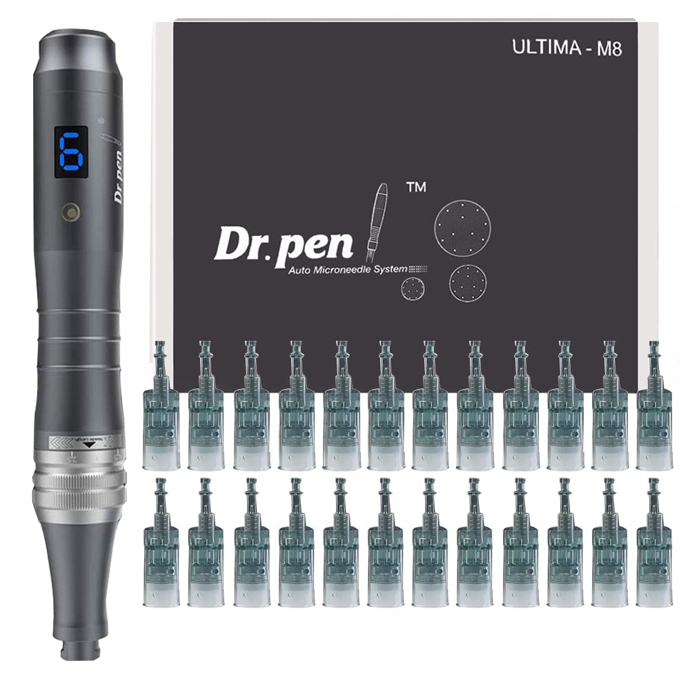 Dr. Pen M8 Professional Wireless Microneedling Derma Pen Kit for Face & Body - Includes 25 Needle Tips (13Pcs 16pin & 12Pcs 36pin) | At-Home Skin Rejuvenation, Acne Scar Treatment & Anti-Aging Solution