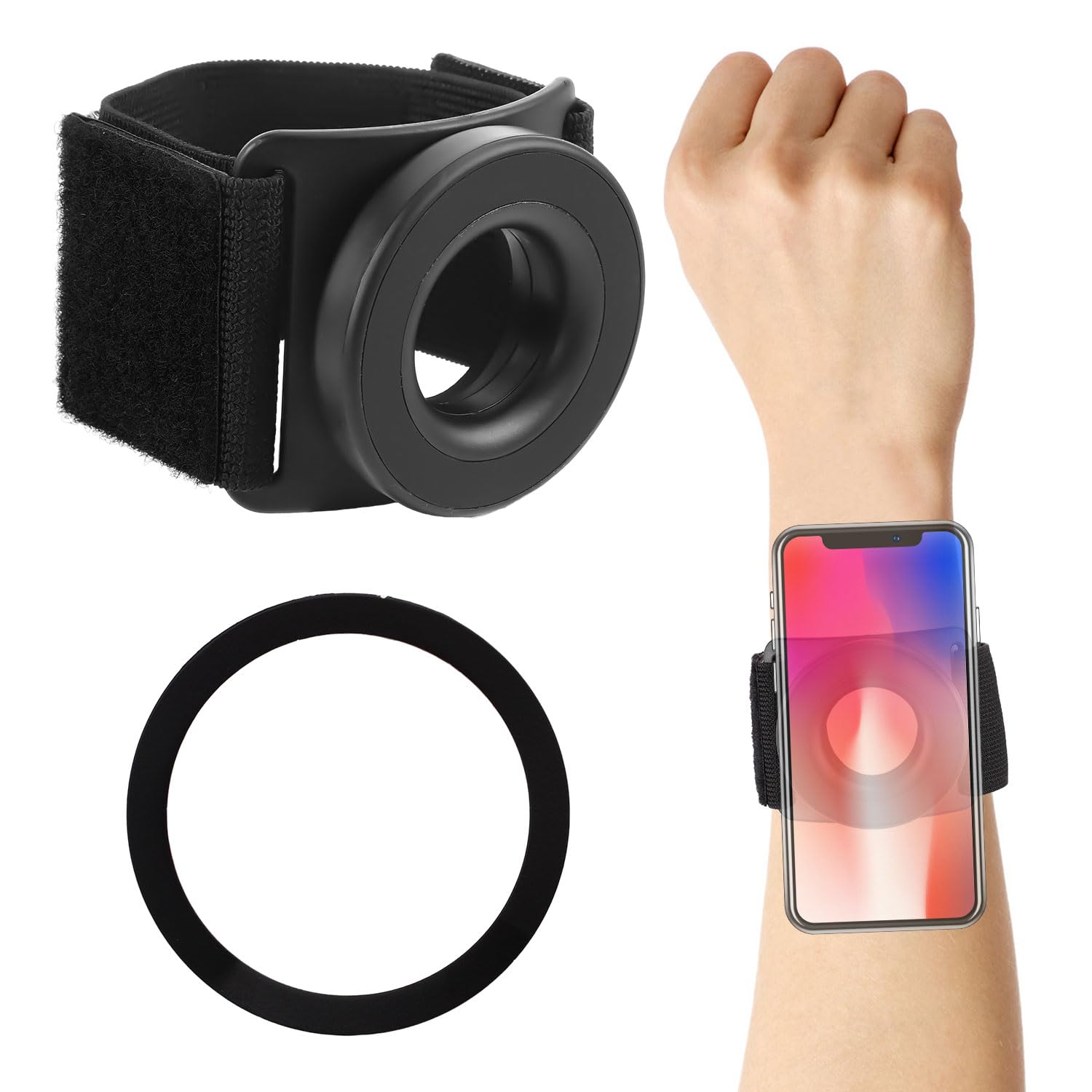 360° Rotatable Magnetic Running Armband Phone Holder for iPhone 12/13/14/15/16 Pro Max/Plus/Mini - Secure Wrist Phone Carrier with Strong Grip - Perfect for Jogging, Gym Workouts & Outdoor Activities