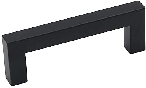 10-Pack Black Square Cabinet Pulls - 3.5