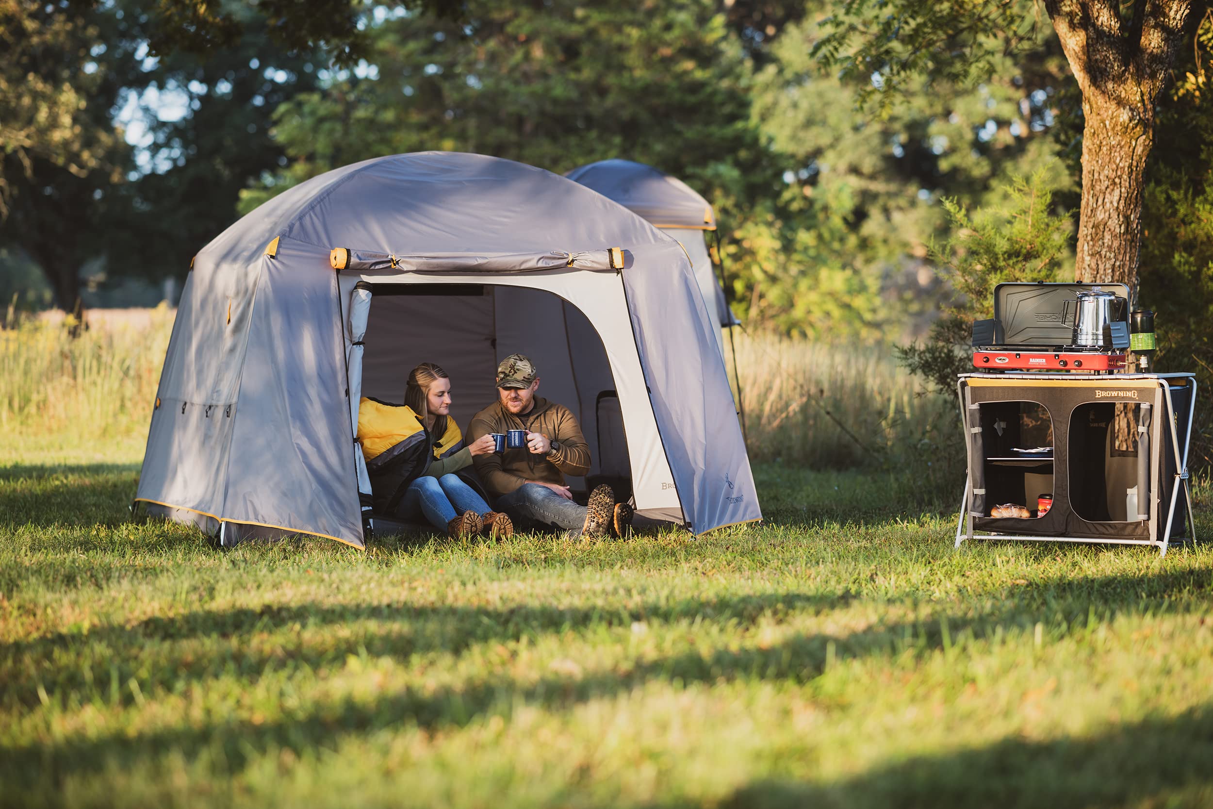 Browning Camping Glacier 4-Person Tent - Waterproof, Lightweight & Spacious for Family Camping, Hiking & Outdoor Adventures