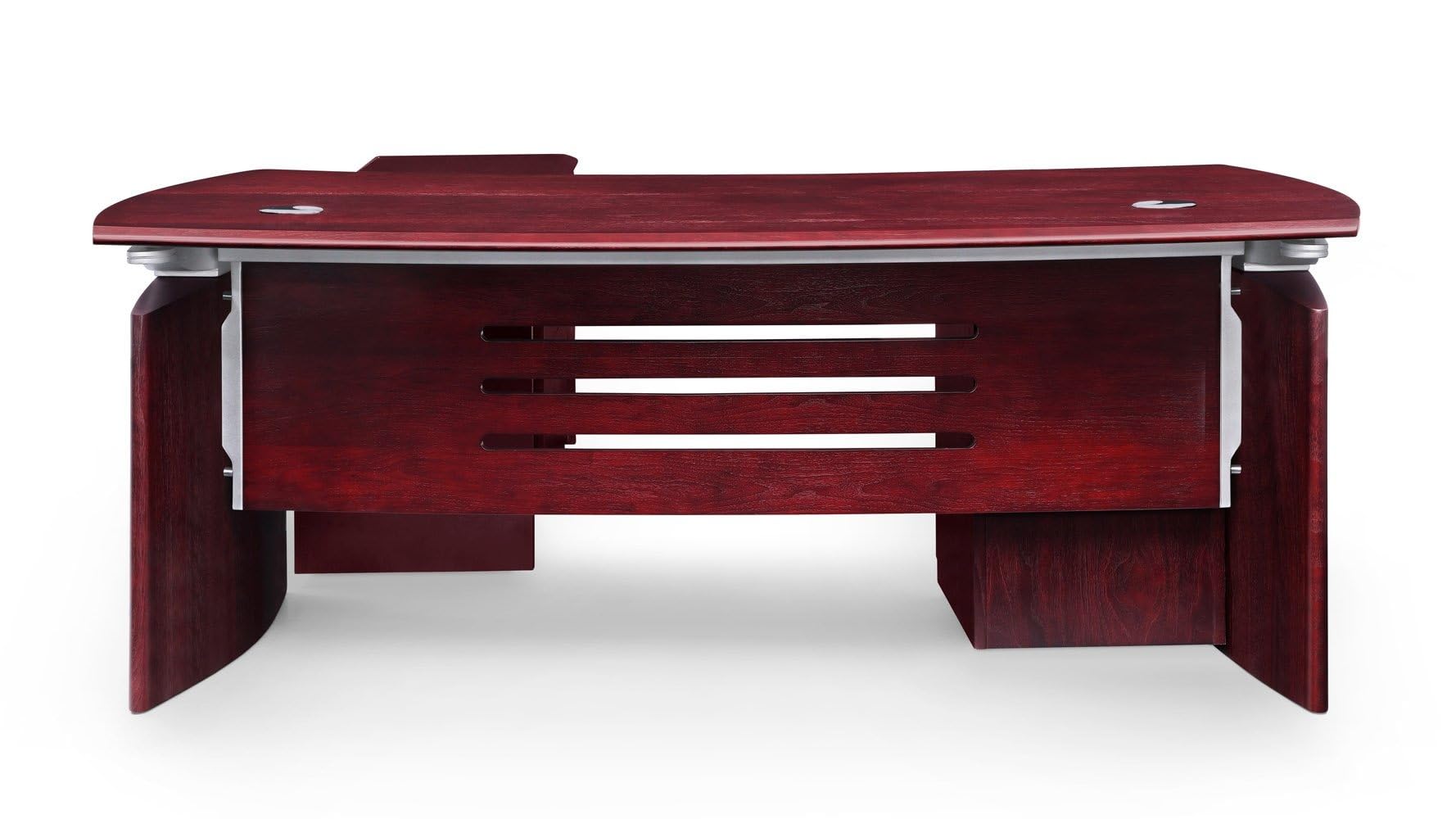 ZURI Modern 79 Inch Mahogany Harrison Desk with Mobile Pedestal and Return - Stylish Home Office Furniture for Professionals & Remote Workers
