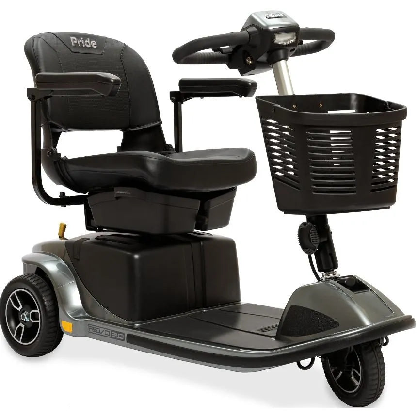 Pride Revo 2.0 3-Wheel Mobility Scooter - Lightweight, Portable & Foldable for Seniors & Adults - Indoor & Outdoor Use for Shopping, Travel & Daily Commuting