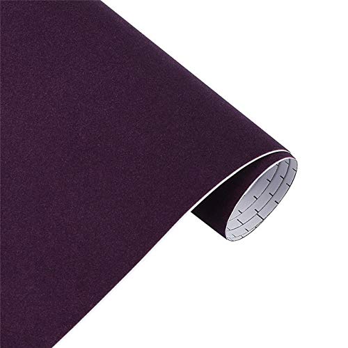 HHF 30x100cm Purple Velvet Suede Vinyl Car Wrap Film - Adhesive Sticker Decal for Auto Styling & Decoration | Perfect for Car Customization, Interior Accents, and Vehicle Personalization