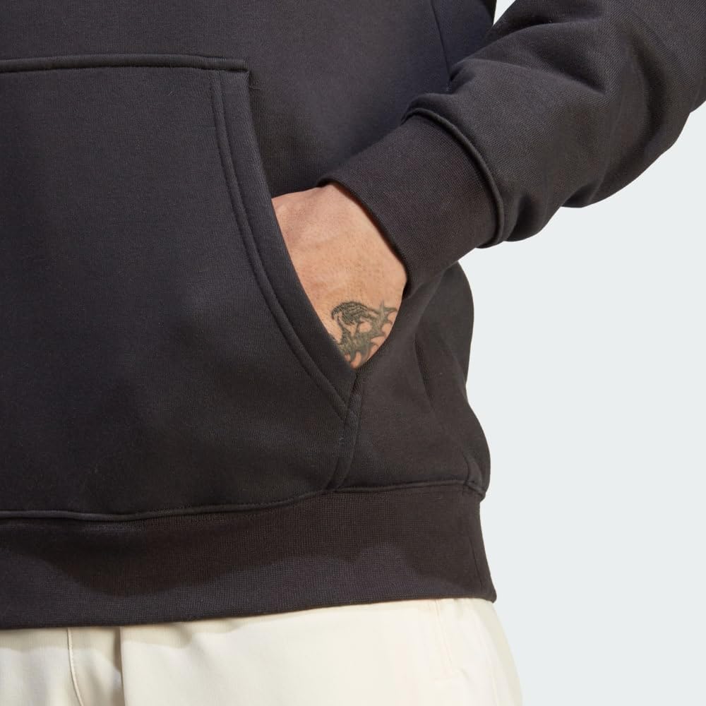 adidas Originals Men's Trefoil Essentials Hoodie - Comfortable Cotton Pullover Sweatshirt for Casual Wear, Street Style & Gym