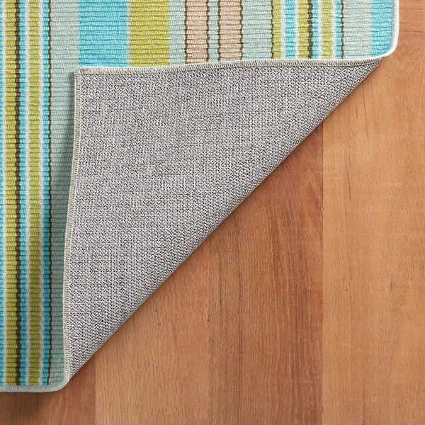 Aquinnah Ticking Multi Machine Washable Rug - Soft & Durable Indoor/Outdoor Area Rug for Living Room, Bedroom, Patio - Easy Clean Home Decor