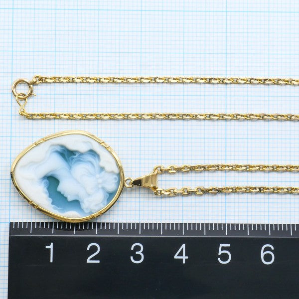 18K Yellow Gold Cameo Necklace with Genuine Stone - Vintage Inspired Jewelry for Women, Perfect Gift for Anniversary, Birthday & Special Occasions