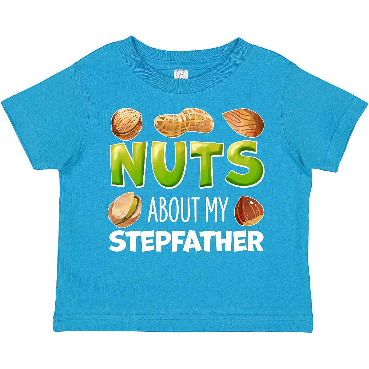 Funny Nuts About My Stepfather Peanut Almond Pistachio Toddler T-Shirt | Cute Graphic Tee for Kids | Perfect Gift for Stepdad Appreciation & Family Events