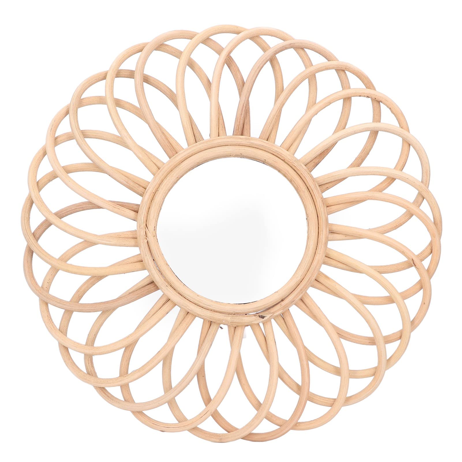 Boho Rattan Sunflower Mirror - Nordic Wall Decor for Bathroom & Dressing Room