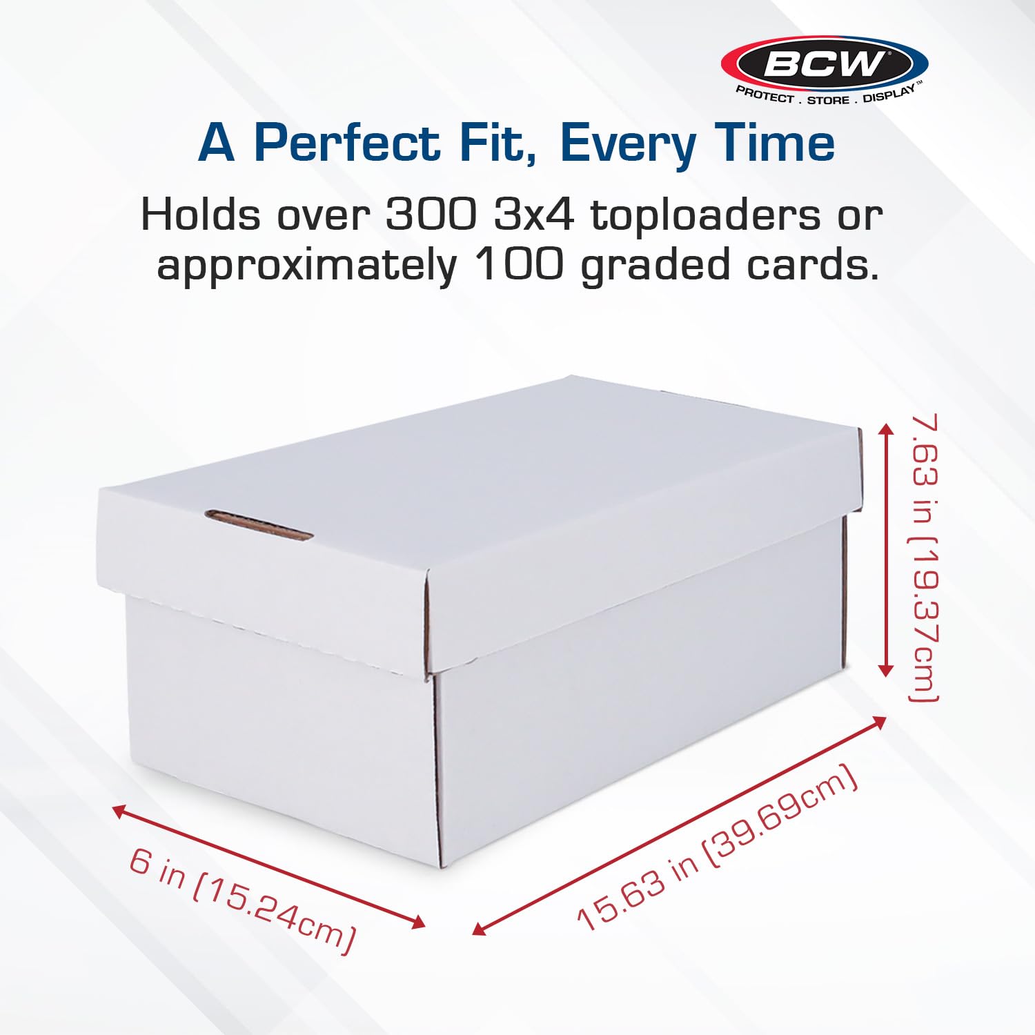 BCW 5-Count Graded Shoe Box - Premium Card Storage Organizer Holds 300 Toploaders & 100 Graded Cards - Perfect for Sports Cards, Trading Cards & Collectibles Storage