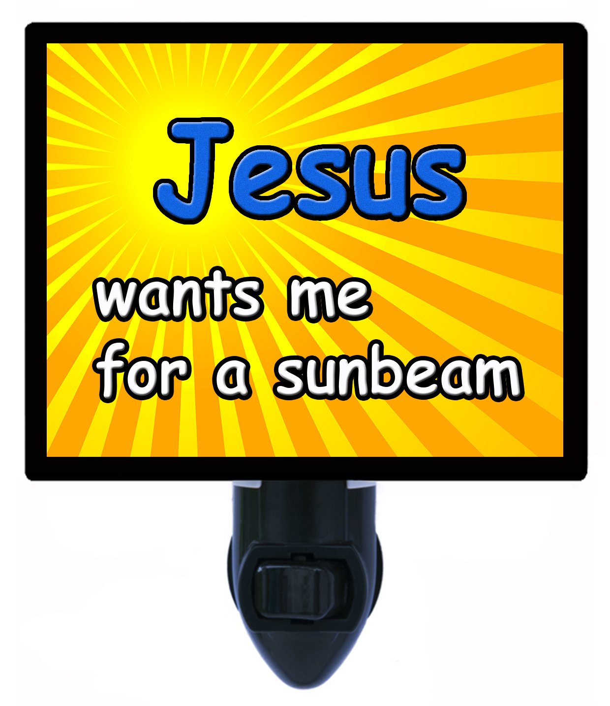 LDS Mormon Faith Night Light - Religious LED Night Light with 'Jesus Wants Me for a Sunbeam' Design for Bedroom, Nursery & Prayer Room