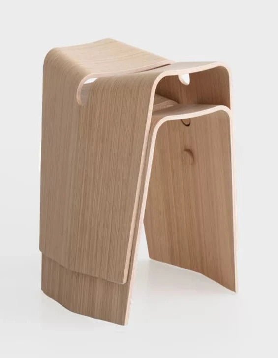 Lapalma S521 Kami Stool - Modern Wooden Bar Stool with Metal Base for Kitchen Island, Breakfast Nook & Home Decor