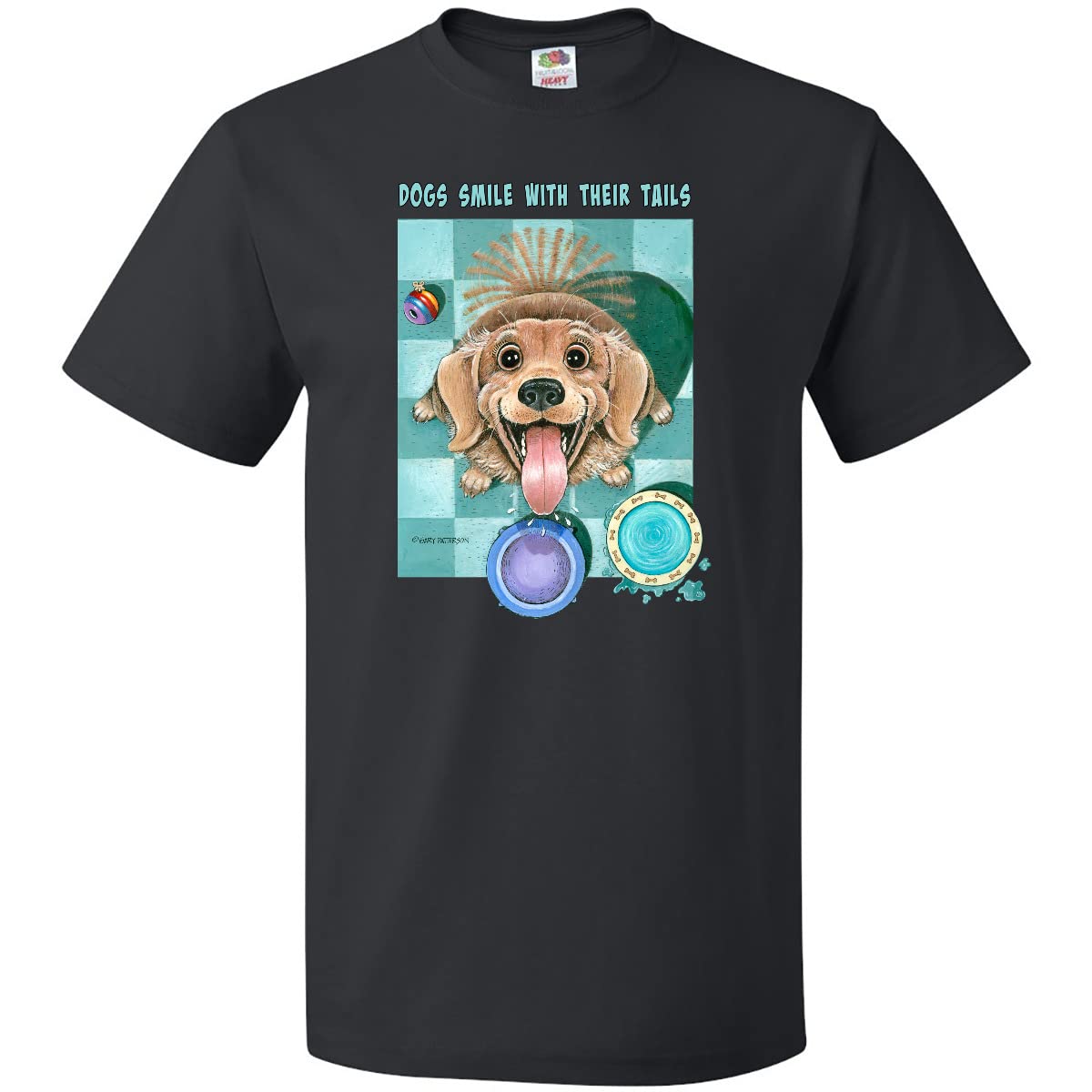 Inktastic Dogs Smile with Their Tails Graphic T-Shirt - Gary Patterson Design | Funny Dog Lover Tee for Men & Women | Perfect for Casual Wear, Dog Parks & Pet Lovers Events
