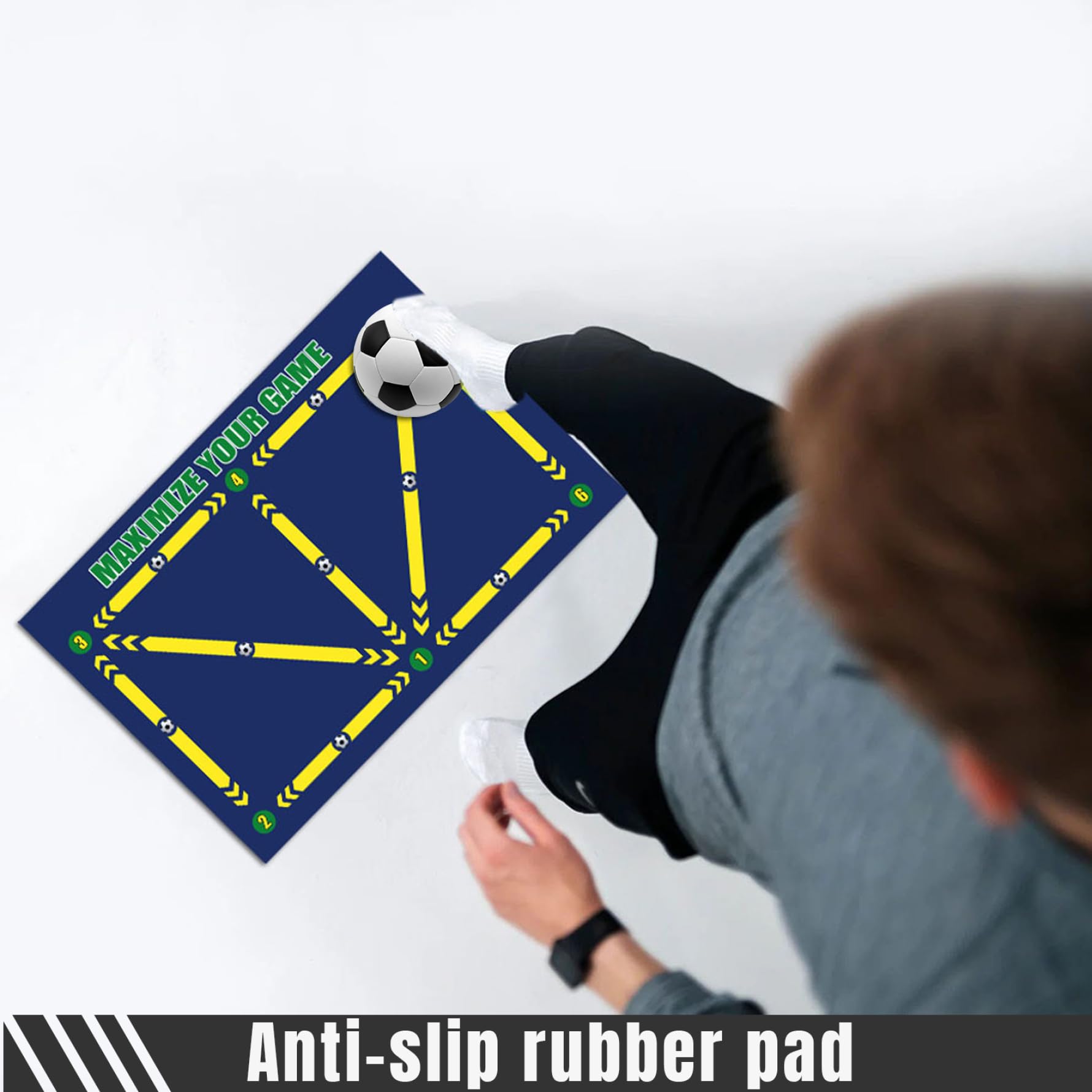 Non-Slip Soccer Training Mat 24x35 Inches - Football Practice Mat for Ball Control & Silent Drills - Durable Soccer Accessories for Indoor/Outdoor Use - Perfect for Backyard Training & Skill Development