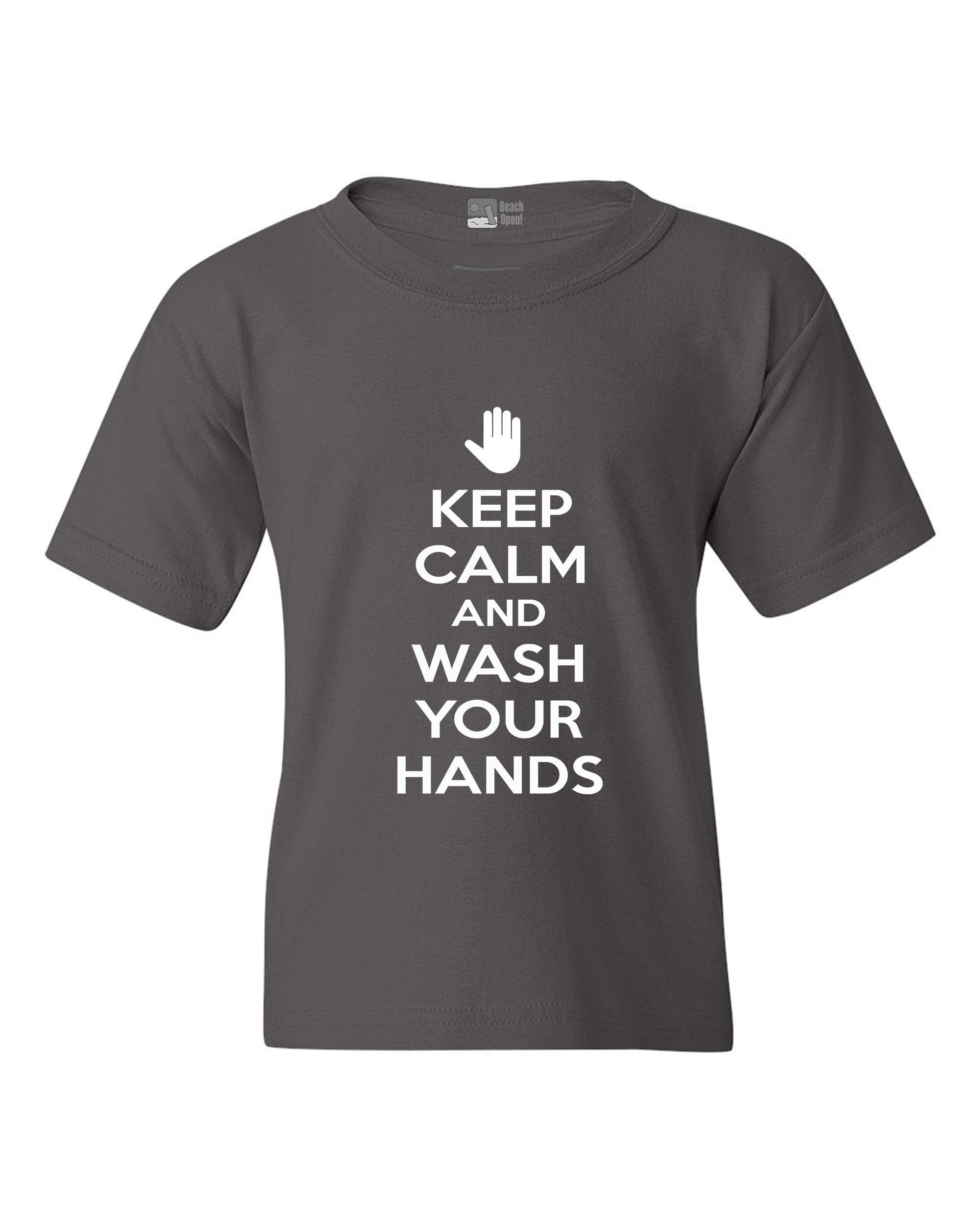 Keep Calm and Wash Your Hands Youth T-Shirt - Funny Slogan Graphic Tee for Teens - Perfect for School, Casual Wear & Pandemic Awareness