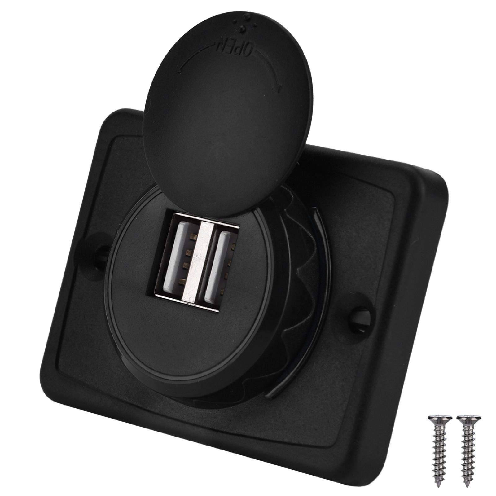 12V Dual USB Car Charger - 3.1A Fast Charging, Waterproof for Marine & Auto Use