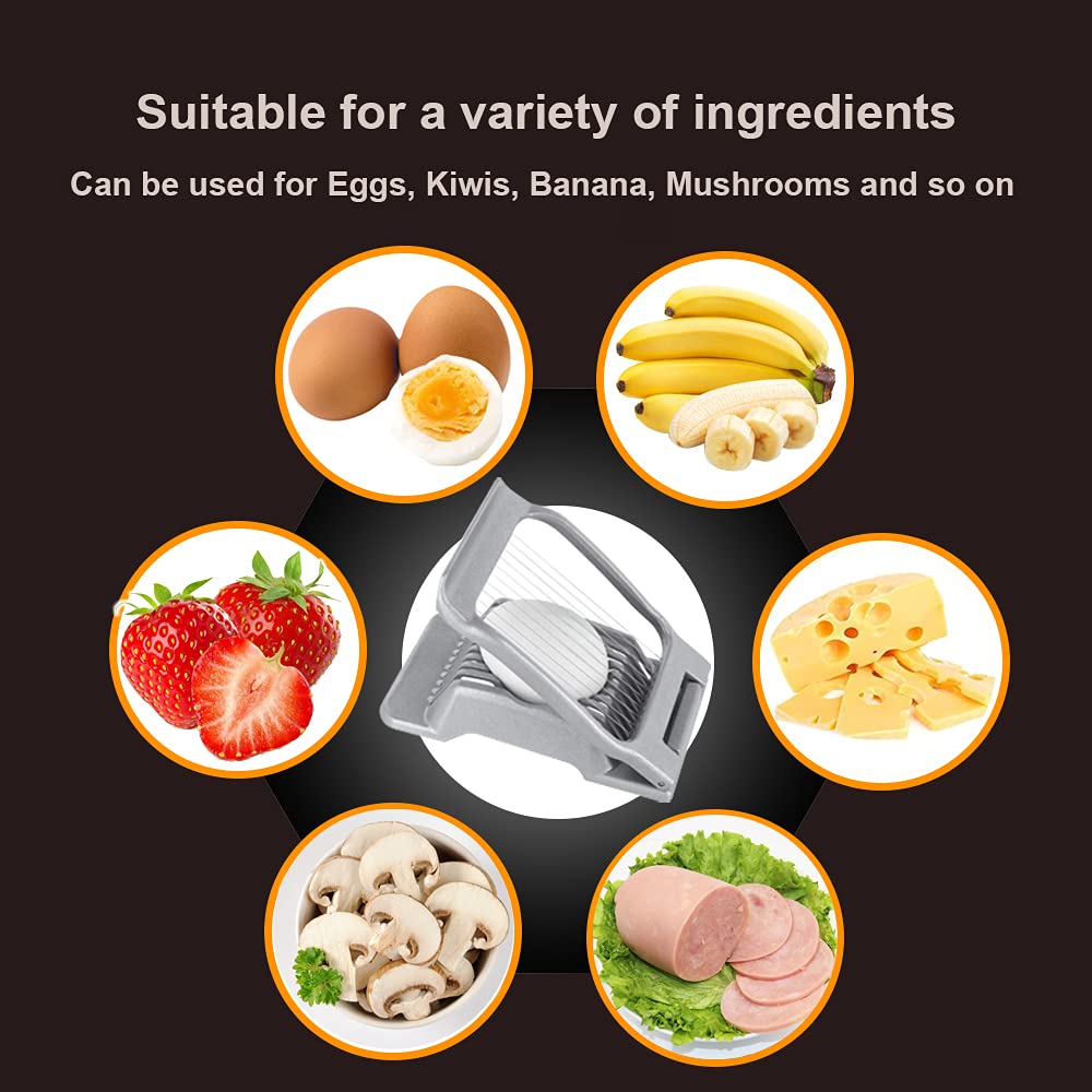Premium Stainless Steel Egg Slicer for Hard Boiled Eggs - Heavy Duty Aluminum Wire Cutter for Fruits, Mushrooms, Tomatoes & Strawberries - Perfect for Kitchen, Picnics, and Salad Preparation