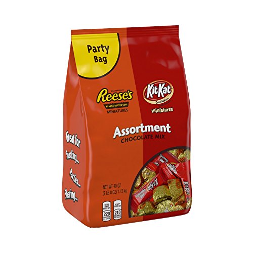 KIT KAT & REESE'S Miniatures Chocolate Assortment - 40oz Bag (Pack of 2) | Individually Wrapped Peanut Butter Cups & Crispy Wafer Bars | Perfect for Halloween, Party Favors, Office Snacks & Gift Baskets